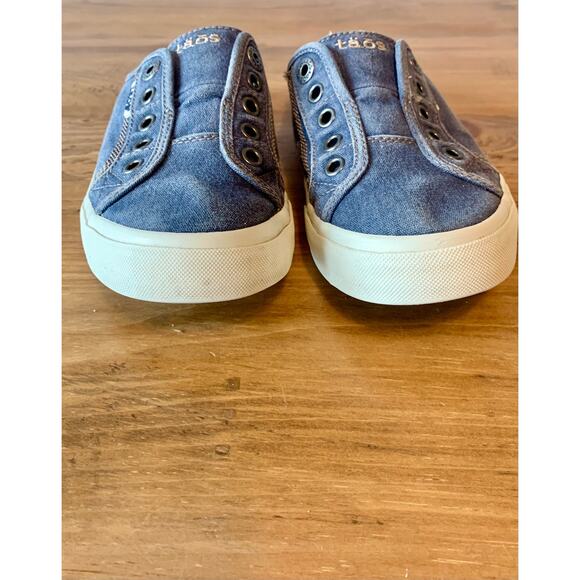 Taos EZ Soul Women's Size 7 Shoes Blue Wash Canvas Slip On Mule Sneakers - Picture 11 of 15